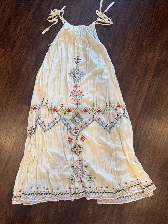 Anthropologie Dresses & Skirts - Anthropologie Cream Maxi Dress with Multicolor Embroidery